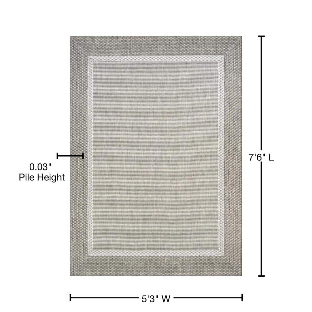 Champagne-Taupe Flat Woven Rectangular Indoor/Outdoor Rug