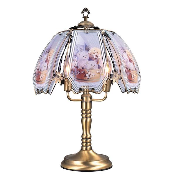 ORE International 23.5 in. Cats Brushed Gold Touch Lamp