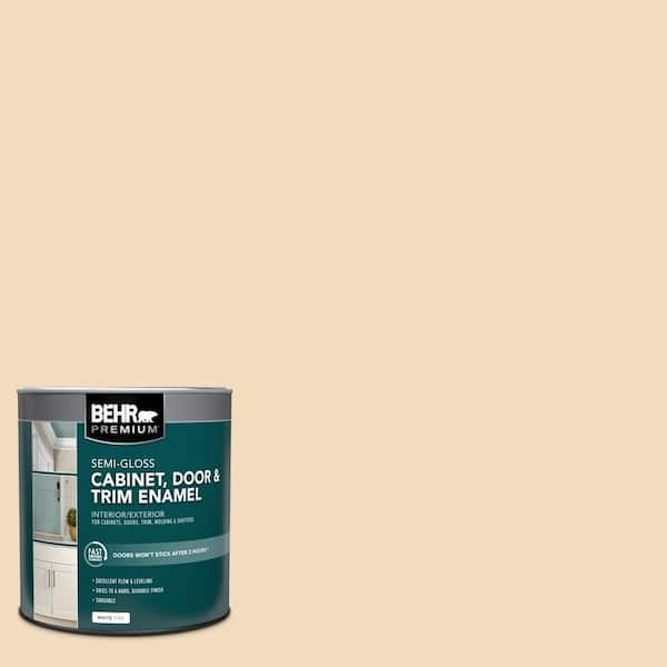 BEHR PREMIUM 1 qt. #S270-1 Frosted Toffee Semi-Gloss Enamel Interior/Exterior Cabinet, Door & Trim Paint