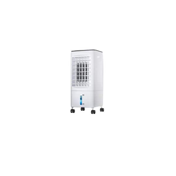1-7 Hours Portable Air Cooler with 3-Speeds, Timer, Remote Control, 1.5 Gal Water Tank, Windowless Design, Off White