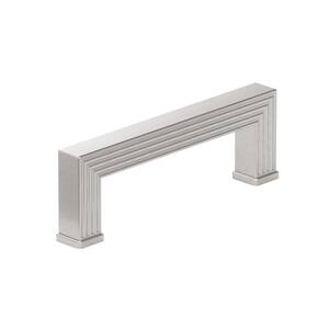 Como Collection 3 3/4 in. (96 mm) Grooved Brushed Nickel Transitional Rectangular Cabinet Bar Pull