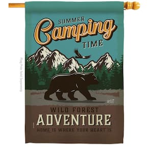 pingpi Happy Camper Camping House Flag Vertical Double Sided 28 x 40 Inch Farmhouse Summer Yard Outdoor Decor 