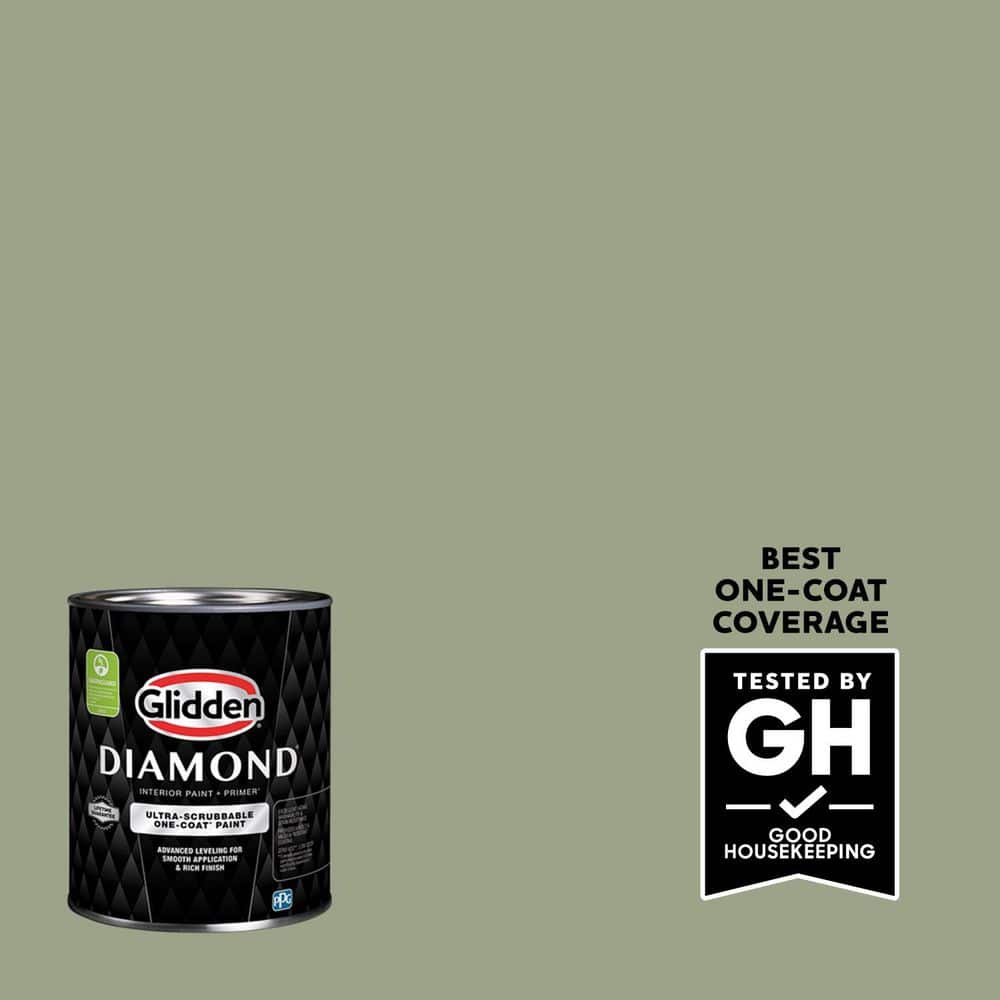 Glidden Diamond 1 qt. PPG1030-4 Edamame Flat Interior Paint with
