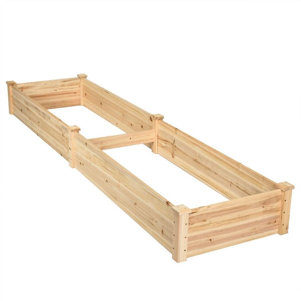 WELLFOR Natural Fir Wood Raised Bed
