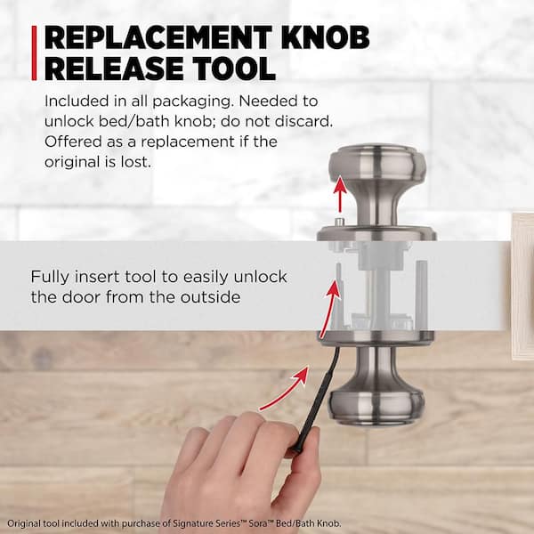Sora Bed/Bath Door Knob Black Emergency Release Lock Kit (5-Pack)