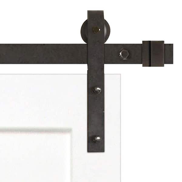 42 in. x 84 in. Shaker 2-Panel Primed Wood Interior Barn Door with Bronze Hardware 42 in. x 84 in. Shaker 2-Panel Primed Wood Interior Barn Door with Bronze Hardware