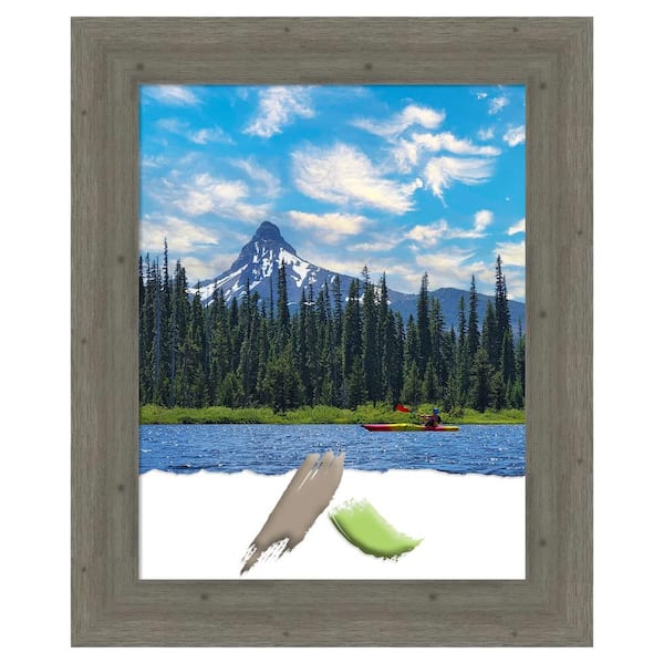 Amanti Art Fencepost Grey Wood Picture Frame Opening Size 22 x 28 in.
