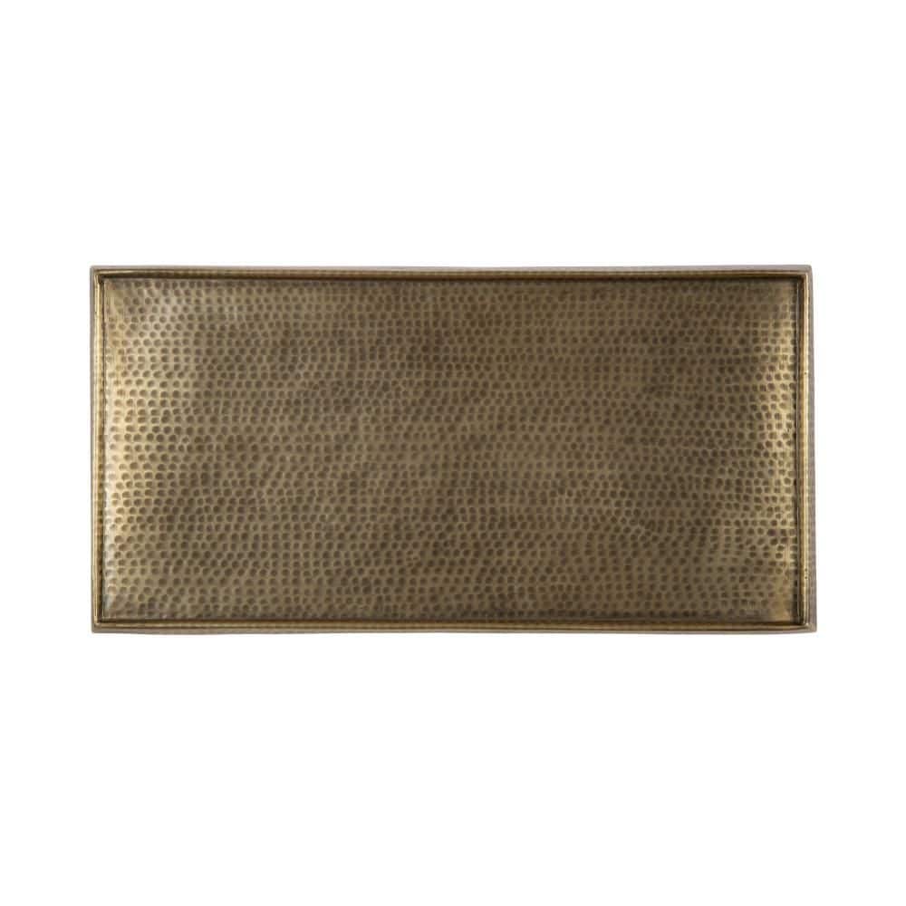 Sanzo 17 in. Gold Rectangle Metal End Table - thumbnail 2