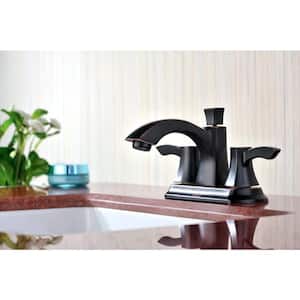 Vista Series 4 in. Centerset 2-Handle Mid-Arc Bathroom Faucet in Oil Rubbed Bronze
