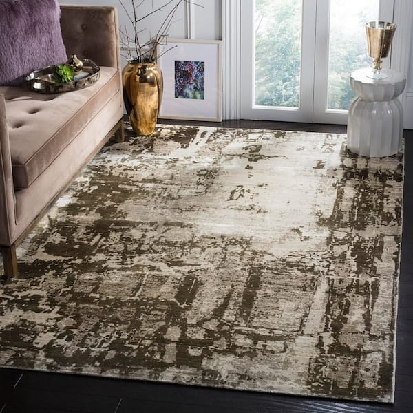 Mirage 6 ft. x 9 ft. Brown/Silver Distressed Contemporary Area Rug