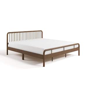 Porto Hazelnut Brown Wood Frame King Platform Bed