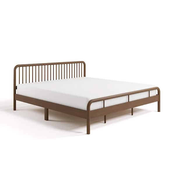 Porto Hazelnut Brown Wood Frame King Platform Bed