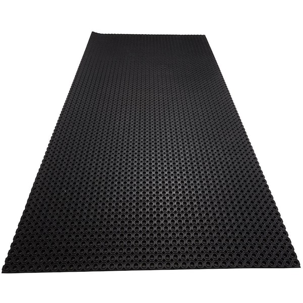 Envelor Octoflow Perforated Rubber Floor Mat, 40 in. x 80 in. - Black