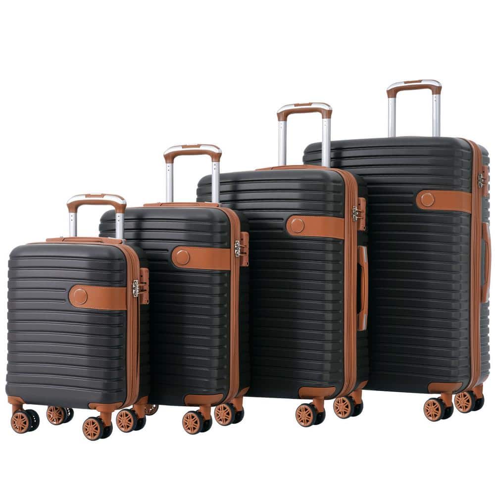 4-Piece Luggage Sets, ABS Hardshell Luggage Set Suitcase Set with TSA Compl