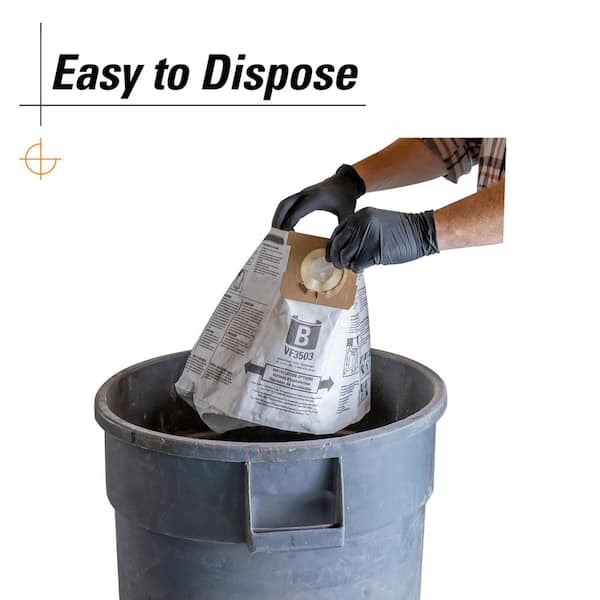 RIDGID Genuine VF3503 Wet Dry Vac Dry Pick-up Only Dust Bags for