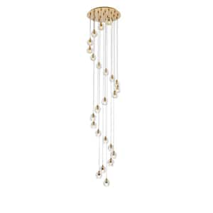 Timeless Home 18.5 in. 24-Light Gold Pendant Light