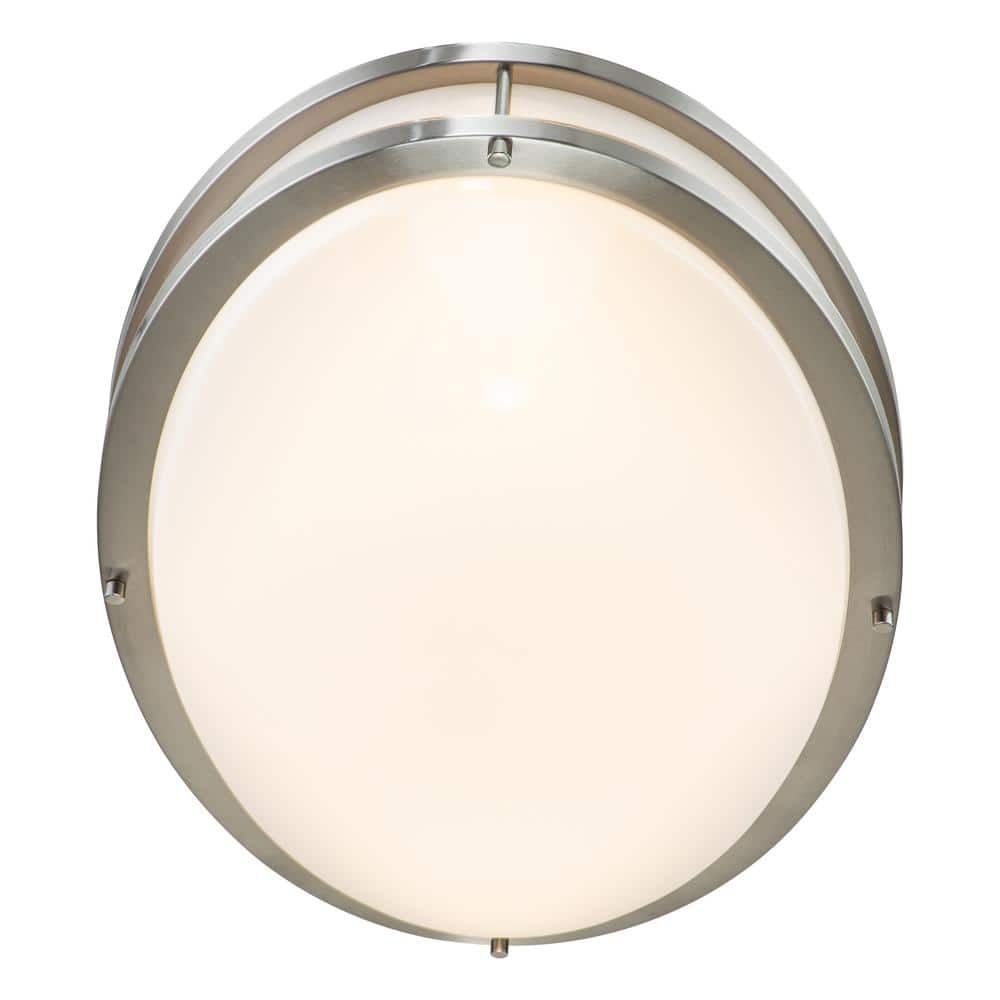 Sleek 32.5" Brushed Nickel LED Oval Flush Mount with Acrylic Shade