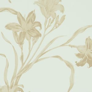 Warm Grey Metallic Floral Wallpaper