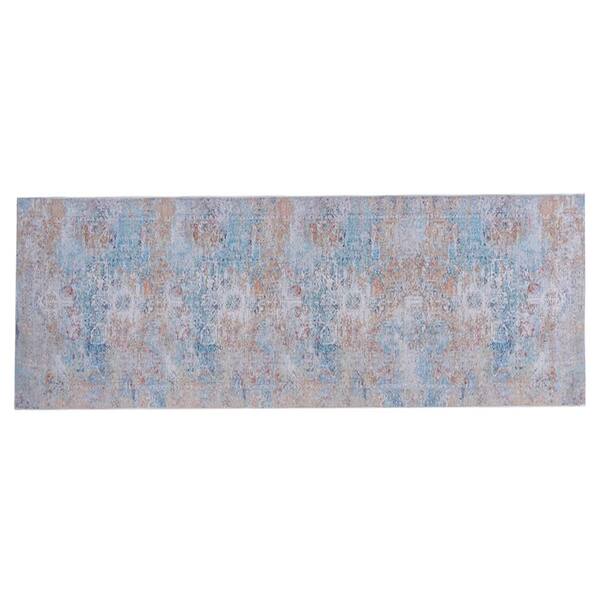 2 ft. x 10 ft. Multi-Colored Abstract Washable for Bedroom Area Rug
