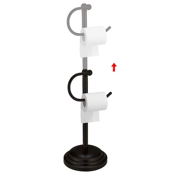 BWE FreeStanding Toilet Paper Holder Roll Holder Tissue Rolls Holder Stand with Reserve in Oil Rubbed Bronze