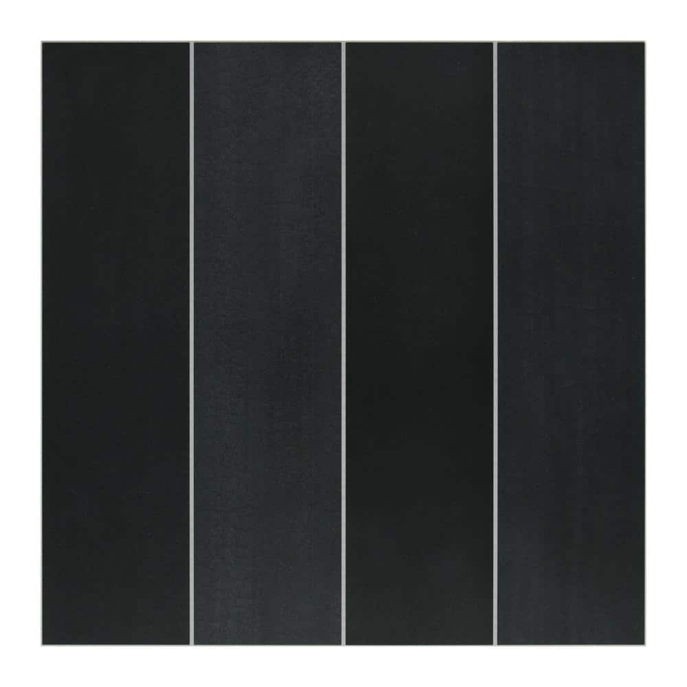 Black Stone Composite Peel & Stick Mosaic Tile Set