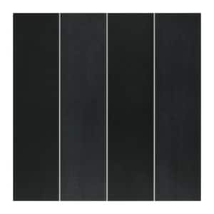 Stacked Black 9.05 in. x 9.05 in. Peel and Stick Backsplash Handmade Looks Stone Composite Wall Tile (9.12 sq. ft./Case)