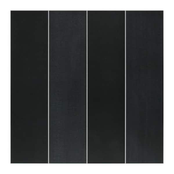 sunwings Stacked Black 9.05 in. x 9.05 in. Peel and Stick Backsplash Handmade Looks Stone Composite Wall Tile (9.12 sq. ft./Case)