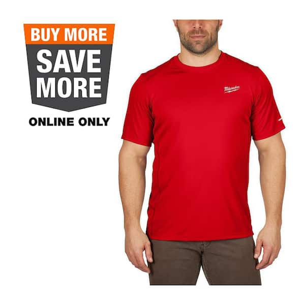 Men's WORKSKIN 2X-Large Red Lightweight Performance Short-Sleeve T-Shirt