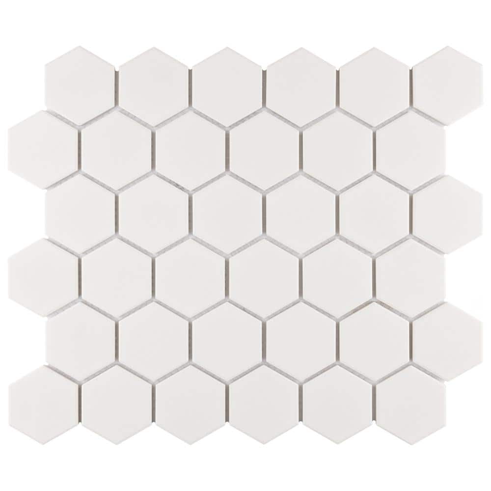 Gotham 2 in. Hex White 11-1/8 in. x 12-5/8 in. Porcelain Mosaic Tile (10.0 sq. ft./Case) price history on PriceWatchPro