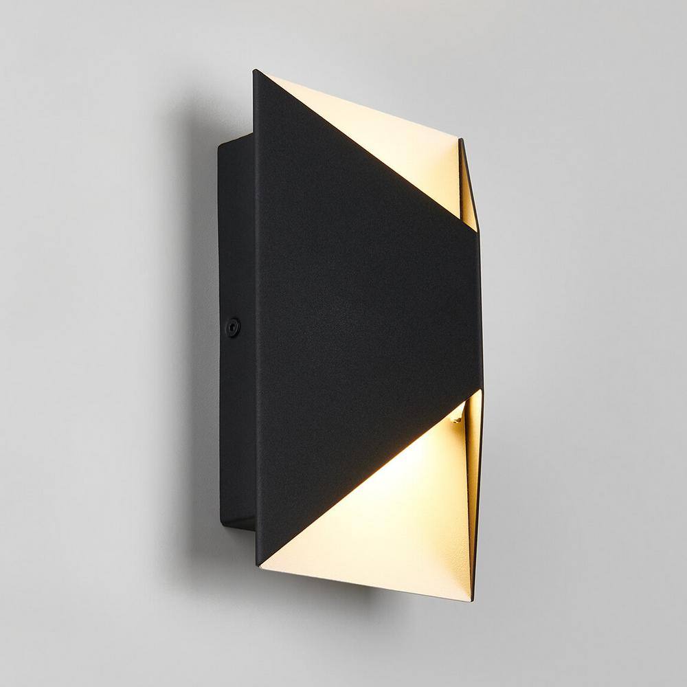 Black Aluminum Modern Outdoor LED Lantern Sconce