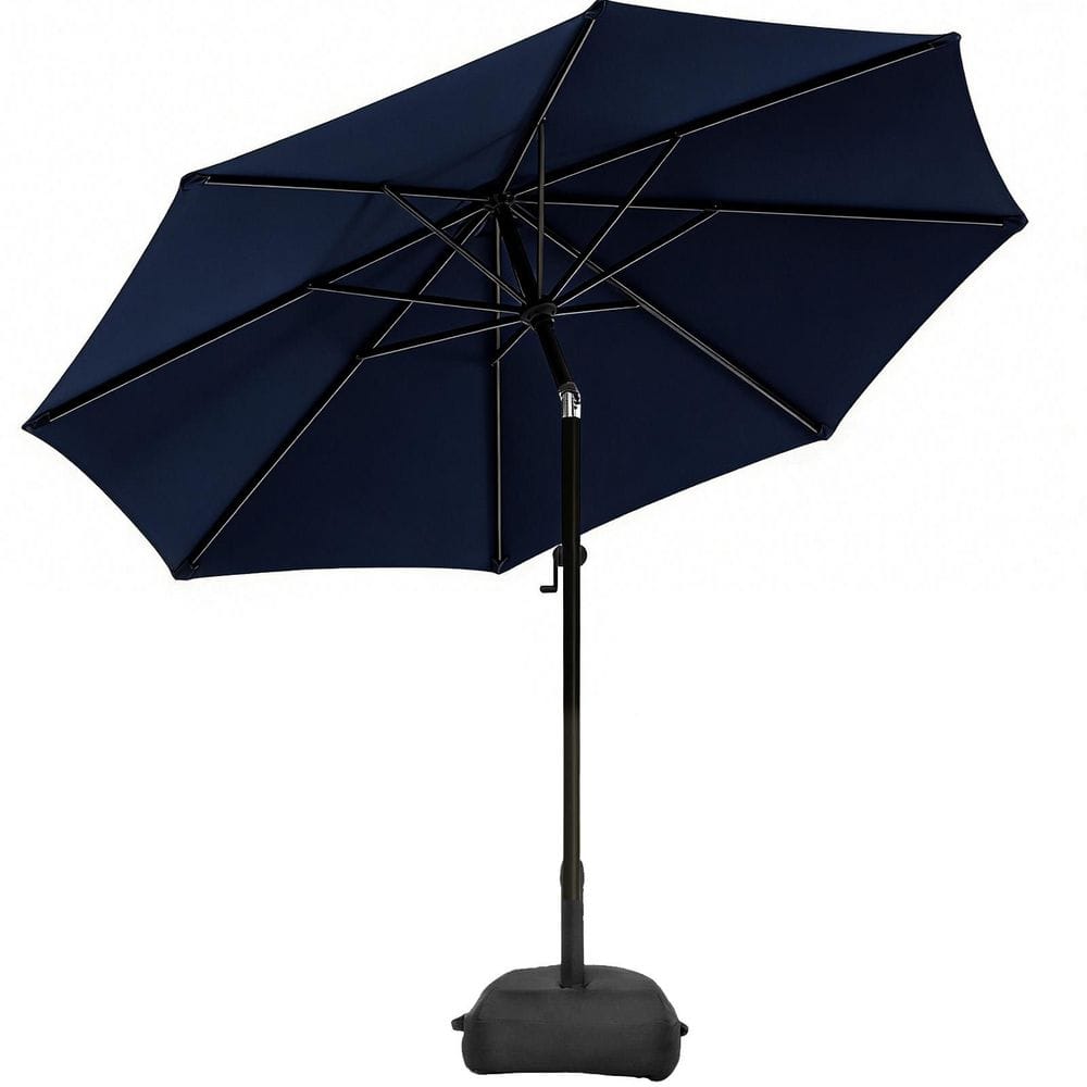 10 ft. Market Patio Umbrella with Base & Push Button Tilt in Navy Blue price history on PriceWatchPro