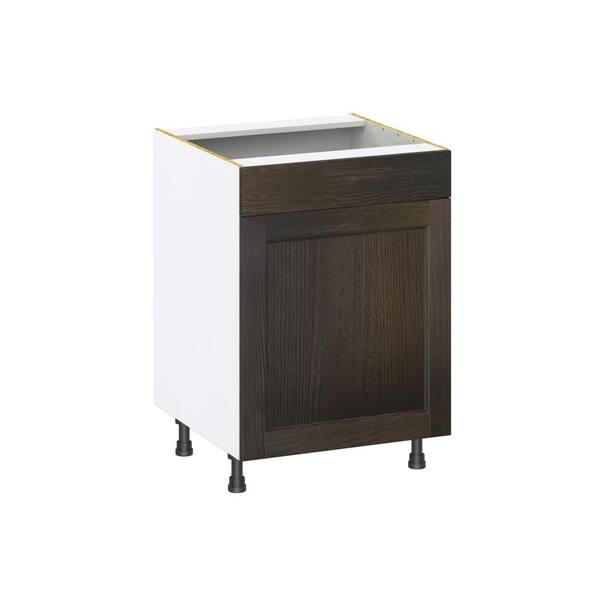 J COLLECTION Lincoln Chestnut Solid Wood Assembled Sink Base Kitchen Cabinet with False Front (24 in. W x 34.5 in. H x 24 in. D)