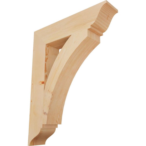 Ekena Millwork 5.5 in. x 36 in. x 28 in. Douglas Fir Thorton Traditional Smooth Bracket