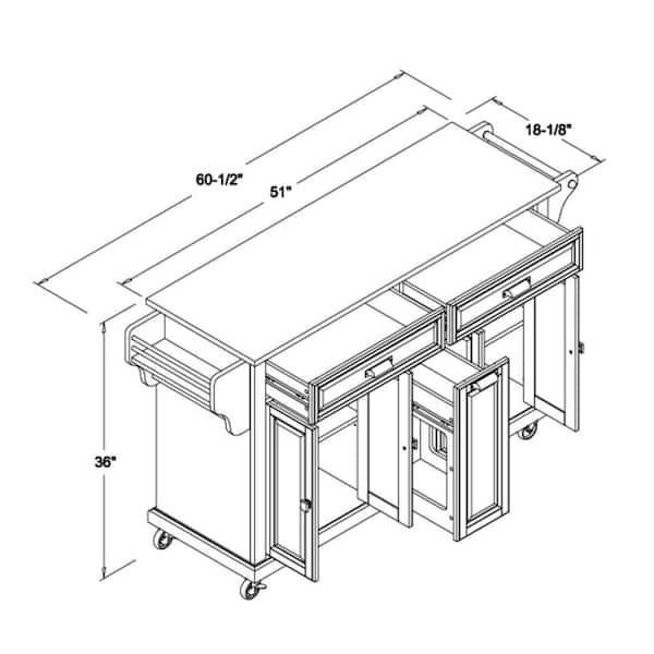 Cambridge White Portable Kitchen Island with White Granite Top – Kitchen  Furniture Company