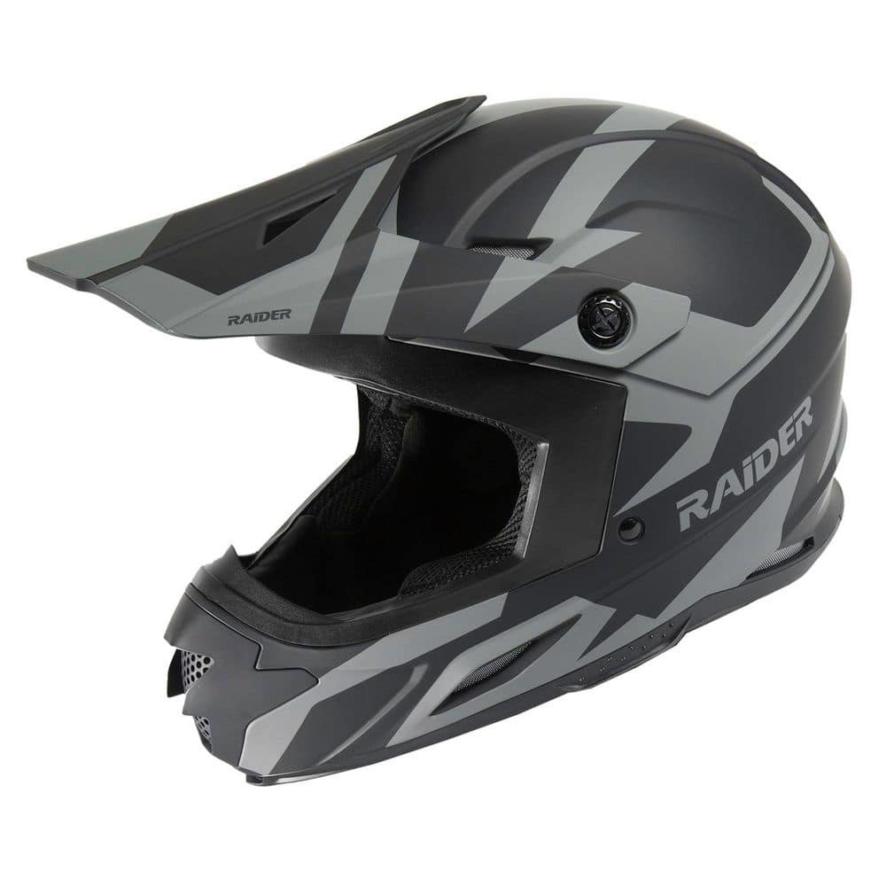 Raider Z7 MX Large Black/Silver Motorcycle Helmet