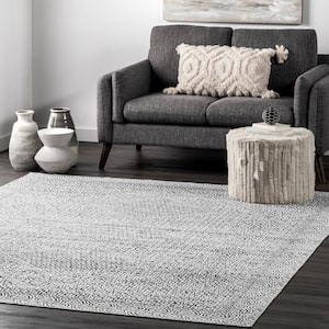 Davidson Gray 4 ft. x 6 ft. Machine Washable Abstract Tribal Indoor Area Rug