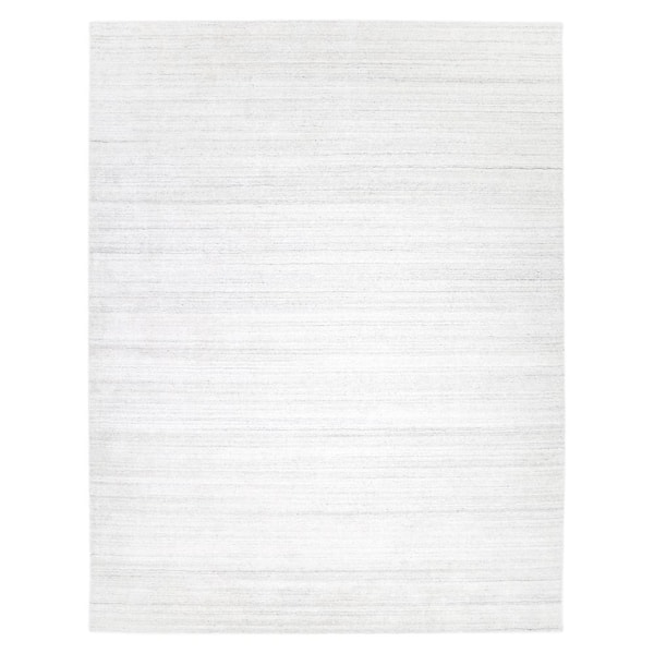 Solid Harbor Ivory 3 X 5 Hand Knotted Wool Viscose Cotton Indoor Area Rug
