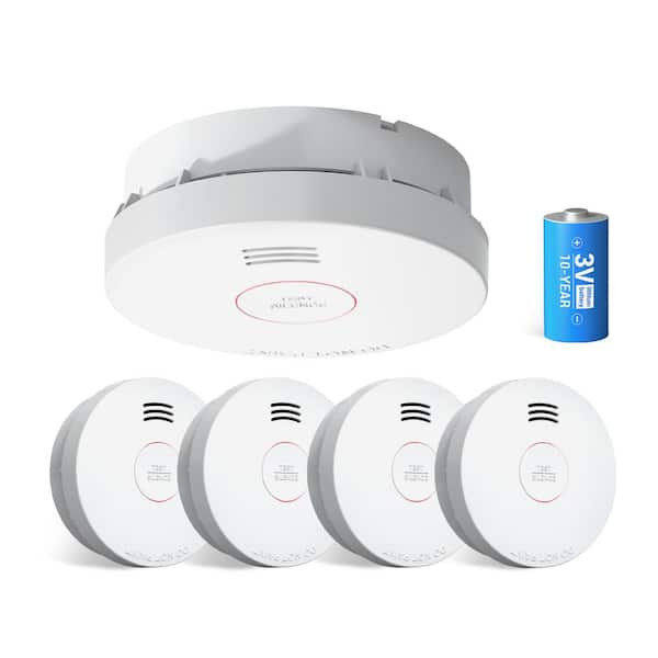 Photoelectric Smoke Alarm With 10-Years Sealed Lithium Battery (4-Pack)