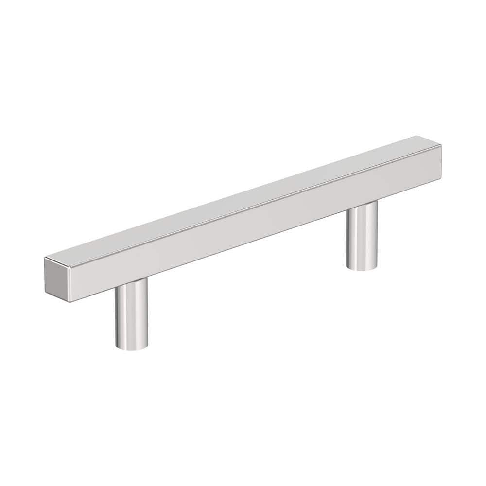 Polished Chrome Square Bar Cabinet Pulls, 10 Pack