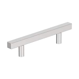 Bar Pulls Square 3-3/4 in. (96mm) Modern Polished Chrome Bar Cabinet Pull (10-Pack)