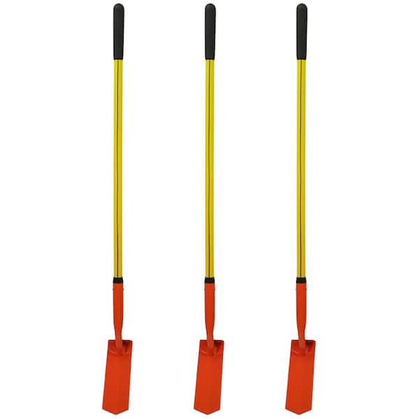 Nupla 48 in. Classic Fiberglass Trenching Shovel with Heavy-Duty V-Type Steel Blade and Cushion Grip Handle (3-Pack)