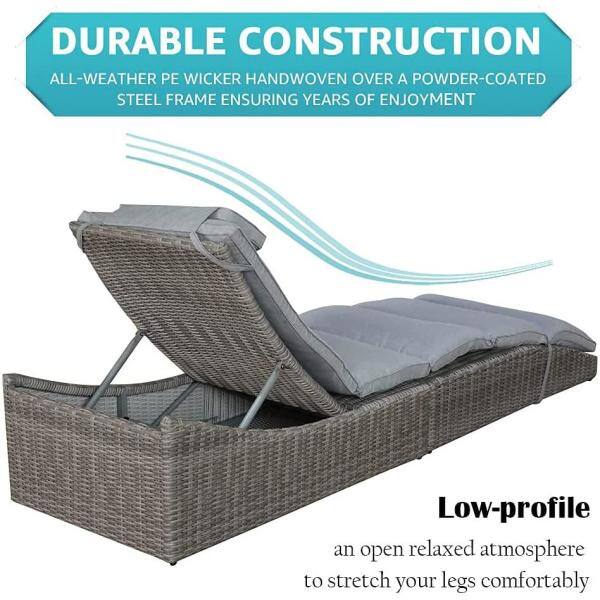 Freestyle 2-Piece Folding Adjustable Wicker Outdoor Chaise Freestyle 2-Piece Folding Adjustable Wicker Outdoor Chaise