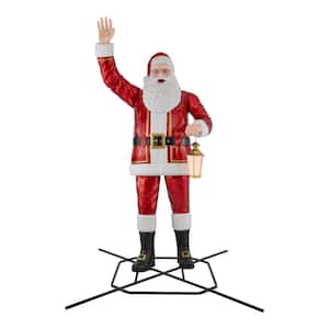 8 ft. Giant-Sized LED Towering Santa with Multi-Color Lantern