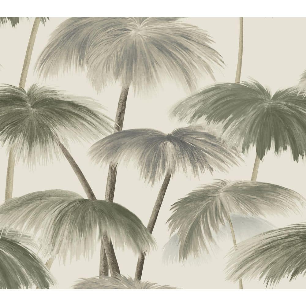 Plein Air Palms Vintage Beige Wallpaper