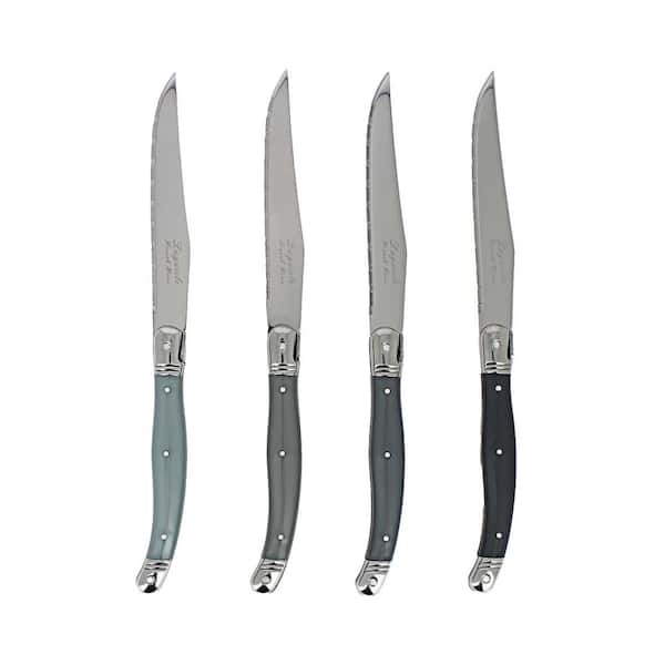 French Home Laguiole 4.5 in. Stainless Steel Full Tang Serrated 4-Piece Steak  Knife Set, Shades of Grey LG111 - The Home Depot