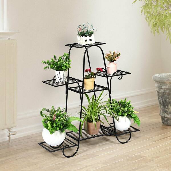 Gymax 32.5 in. Indoor/Outdoor Metal Plant Stand Shelf Gymax 32.5 in. Indoor/Outdoor Metal Plant Stand Shelf