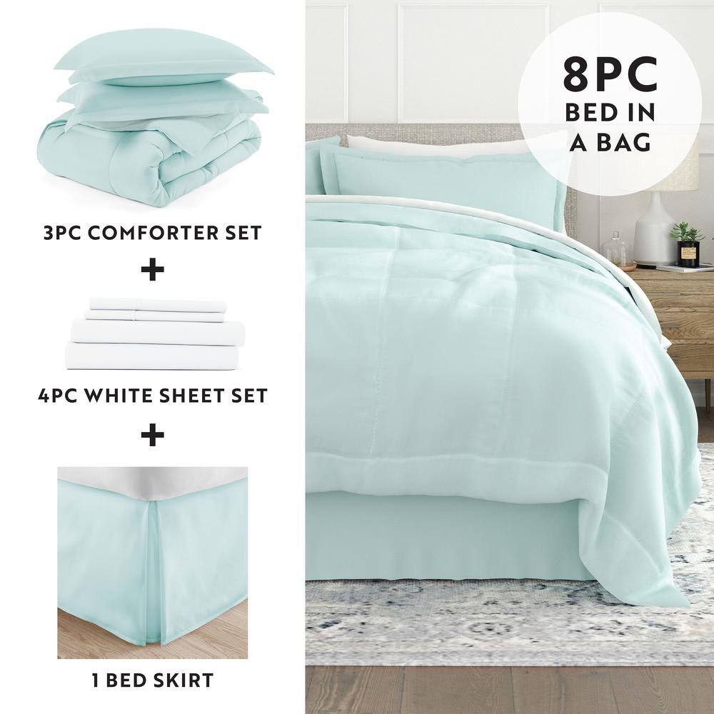 Gray Twin Microfiber Down Alternative Bed in a Bag Set