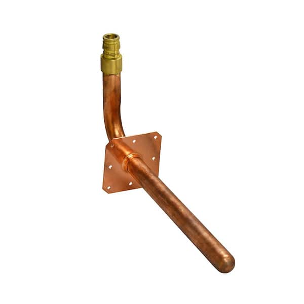 JONES STEPHENS 1/2 in. x 4 in. x 8 in. Cold Expansion PEX (F1960) Copper Stub Out 90° Elbow with Square Mounting Flange