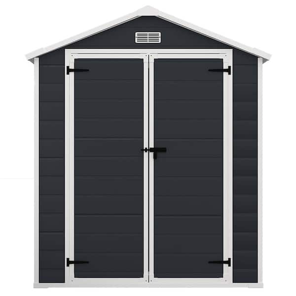 BTMWAY Dark Gray 6 ft. W x 4 ft. D All-Weather Resin Outdoor