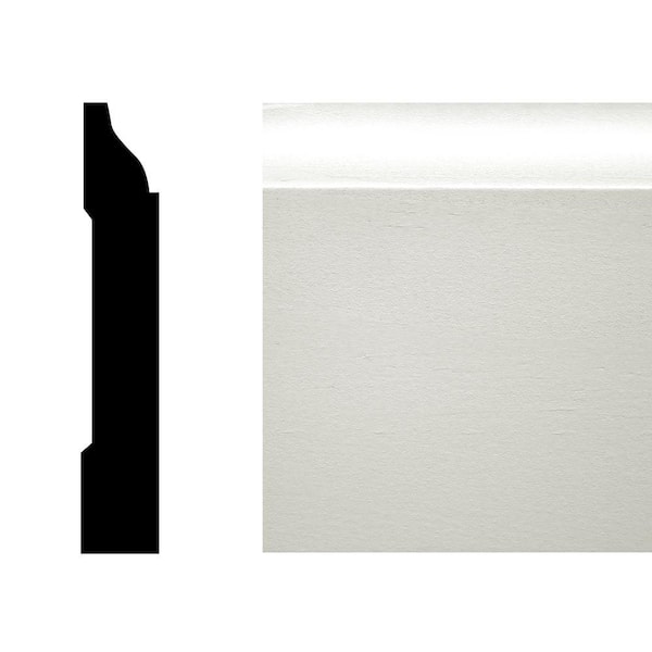 Unbranded WM 623 9/16 in. x 3 1/4 in. x 144 in. Pine Primed Finger-Jointed Baseboard Molding Pro Pack 120 LF (10-Pieces)